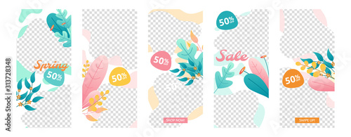 Spring Flower Social Media Story Status Business Marketing Template Set