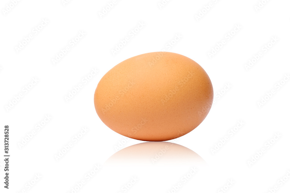 Close-up of egg on white background isolated Close-up of egg on white background isolated