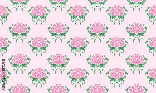Wallpaper Mural Floral pattern background for valentine, with elegant leaf and floral drawing. Torontodigital.ca