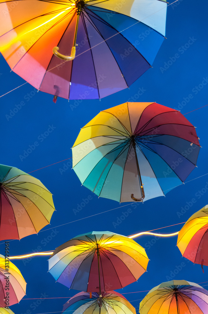 Colorful Umbrella Hanging on Ceiling Decoration 