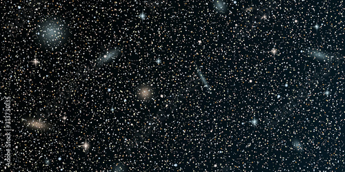 Night sky vector background with stars, nebula and galaxies
