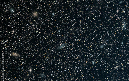 Night sky vector background with stars, nebula and galaxies