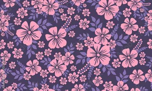 Floral pattern background for valentine, with simple and unique leaf and flower pattern design.