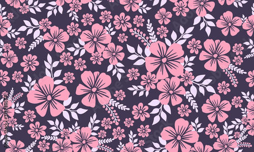 Floral pattern background for valentine, with simple and unique leaf and flower pattern design.