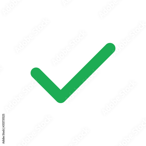 Checkmark tick green icon. Approval check mark 