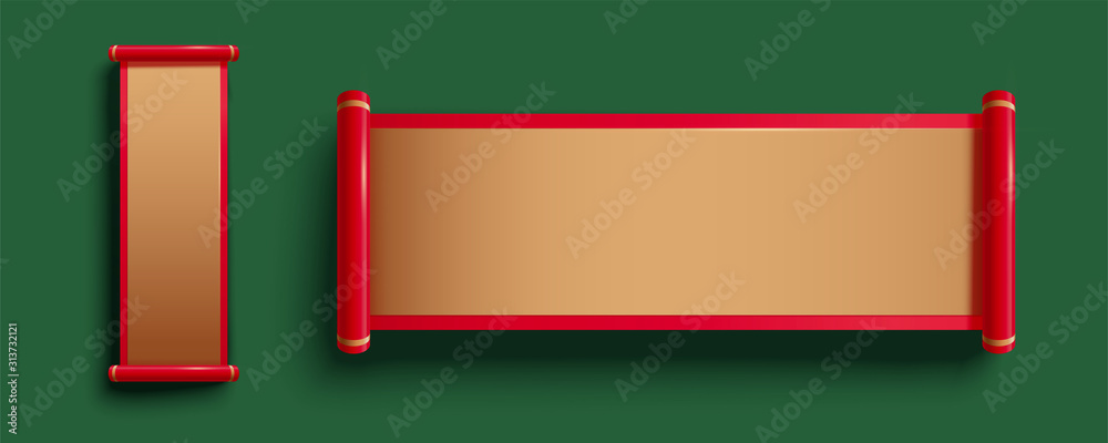 Fototapeta premium Blank golden color scroll