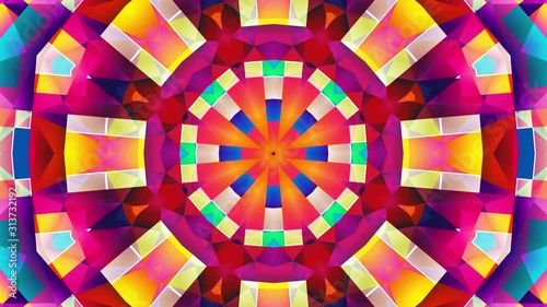 Kaleidoscope Mandala Art Design Abstract Background Loop