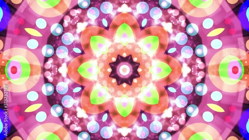 Kaleidoscope Mandala Art Design Abstract Background Loop