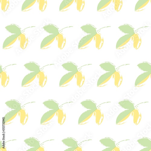 The vector seamless pattern. Cute leaves pattern. Vector for wallpaper, child apron, fabric, textile pattern. Endless print. Background illustration vector.