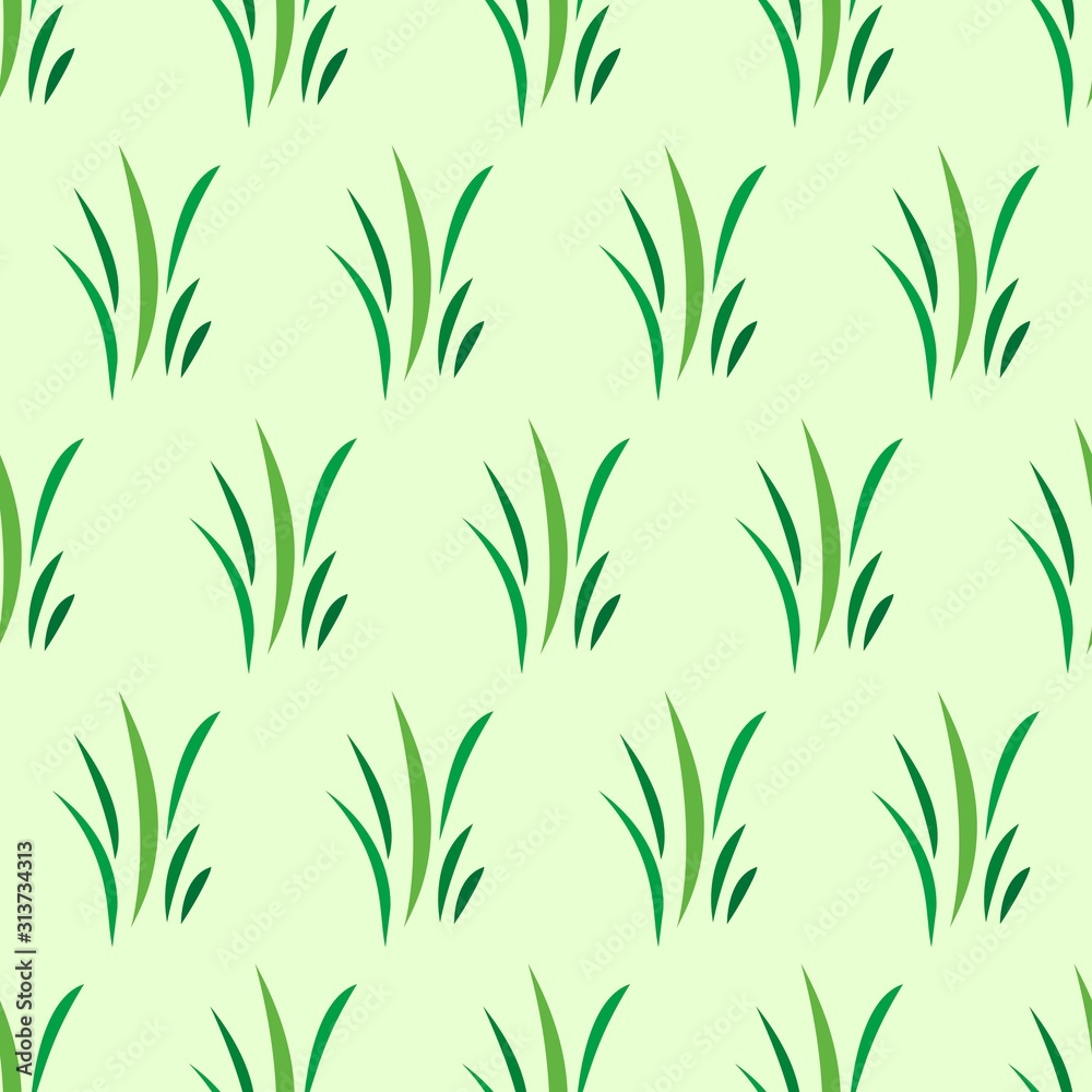 The vector seamless pattern. Cute grass pattern. Vector for wallpaper,  child apron, fabric, textile pattern. Endless print. Background  illustration vector. Stock Vector | Adobe Stock