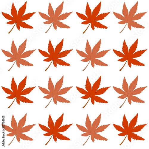 The vector seamless pattern. Cute maple leaves pattern. Vector for wallpaper, child apron, fabric, textile pattern. Endless print. Background illustration vector.