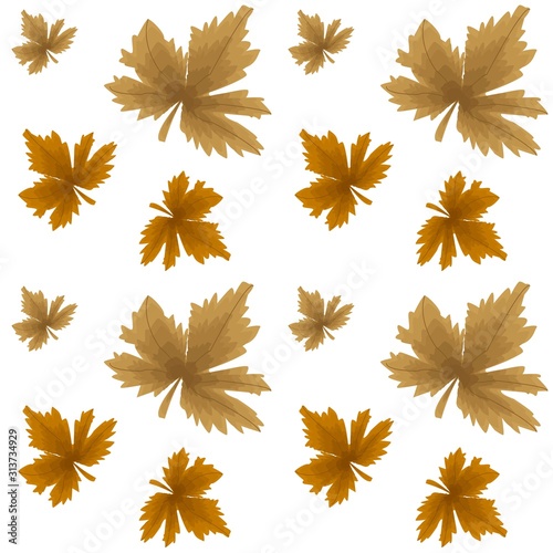 The vector seamless pattern. Cute maple leaves pattern. Vector for wallpaper, child apron, fabric, textile pattern. Endless print. Background illustration vector.