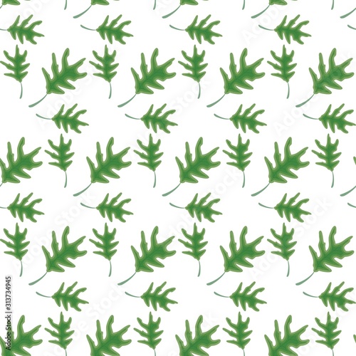The vector seamless pattern. Cute oak leaves pattern. Vector for wallpaper, child apron, fabric, textile pattern. Endless print. Background illustration vector.