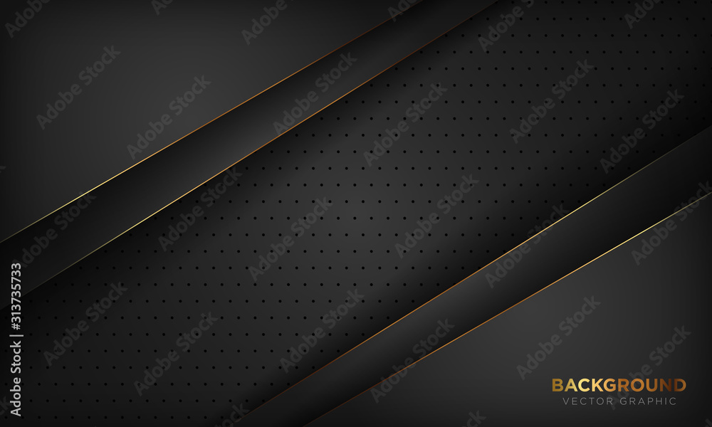 Black luxury abstract background with golden line decoration. Texture with dark metal pattern. Vector illustration. Black luxury abstract background with golden line decoration. Texture with dark metal pattern. Vector illustration.