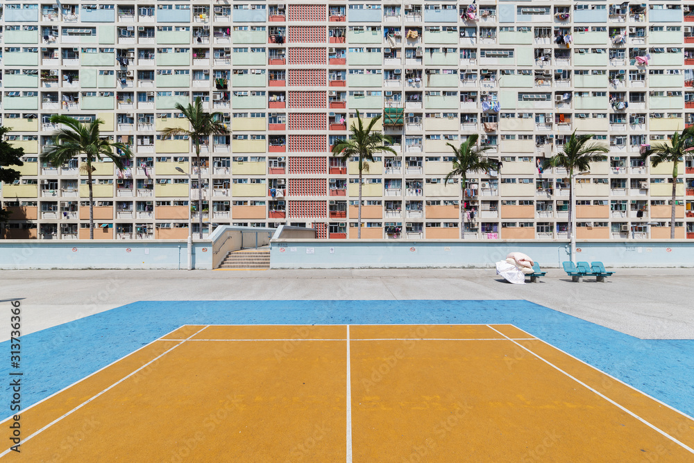 Playground of public estate in Hong Kong city