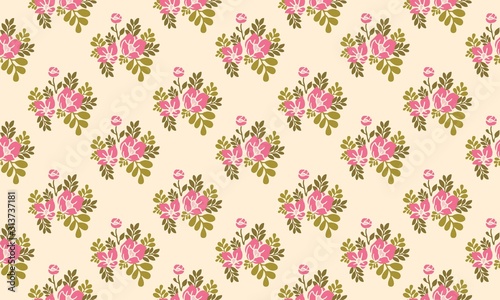Unique flower pattern background for valentine, with leaf floral elegant decor.