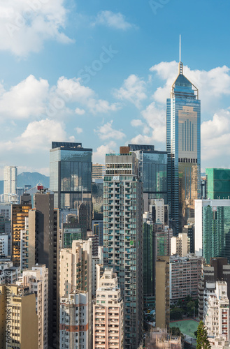 Obraz na płótnie Skyline of downtown of Hong Kong city w salonie