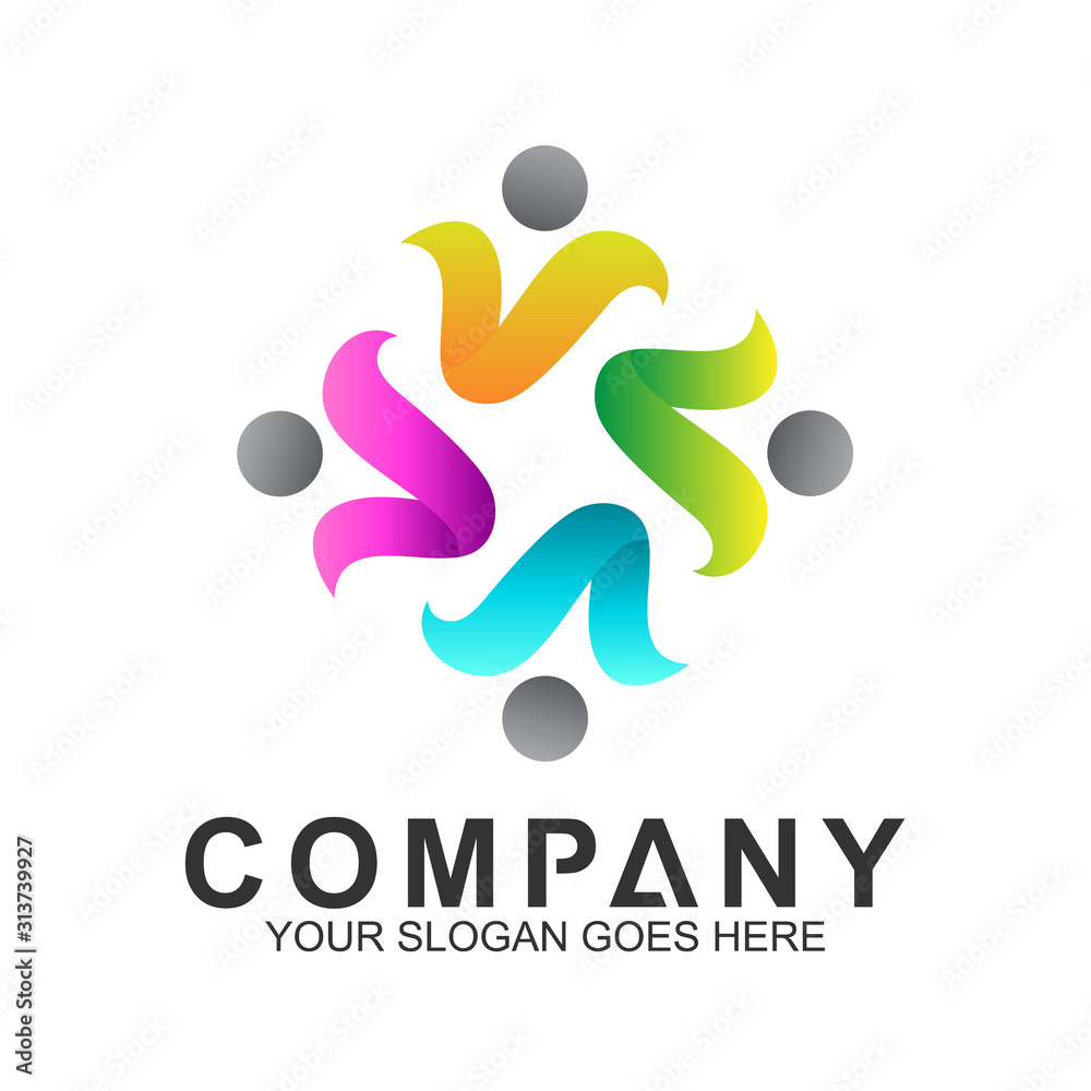 community care vector, people group, social relationship icon, charity symbol, human caring, kids and adoption logo, people teamwork, colorful and circular people logo design template community care vector, people group, social relationship icon, charity symbol, human caring, kids and adoption logo, people teamwork, colorful and circular people logo design template