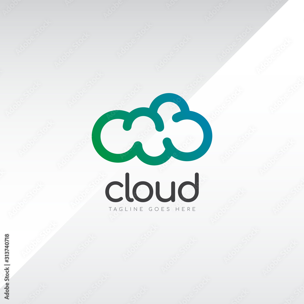 Obraz premium Cloud logo and icon design template