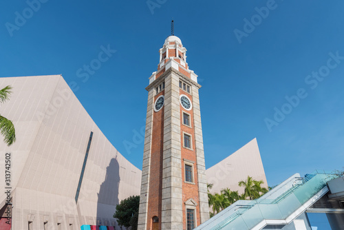 Photography Historical landmark clock tower in Tsim Sha Tsui district, Hong Kong city