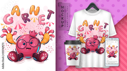 Funny pomegranate poster and merchandising