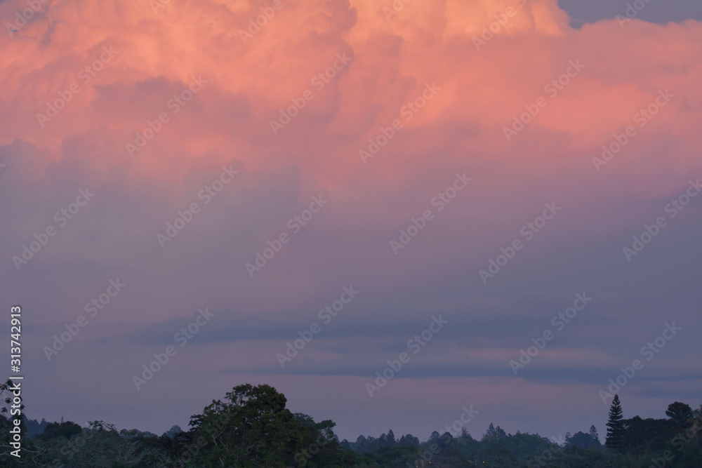 Fototapeta premium sunset orange cumulus nimbus cloud sky scape