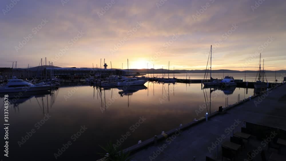 Hobart Harbour Sunrise with beautiful Coloured Skies Hobart Harbour Sunrise with beautiful Coloured Skies