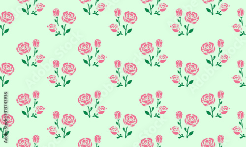 Rose pink flower background for Romantic valentine, with elegant leaf and flower concept.