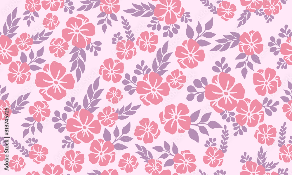Seamless valentine Pattern background, with beautiful and elegant flower leaf design.