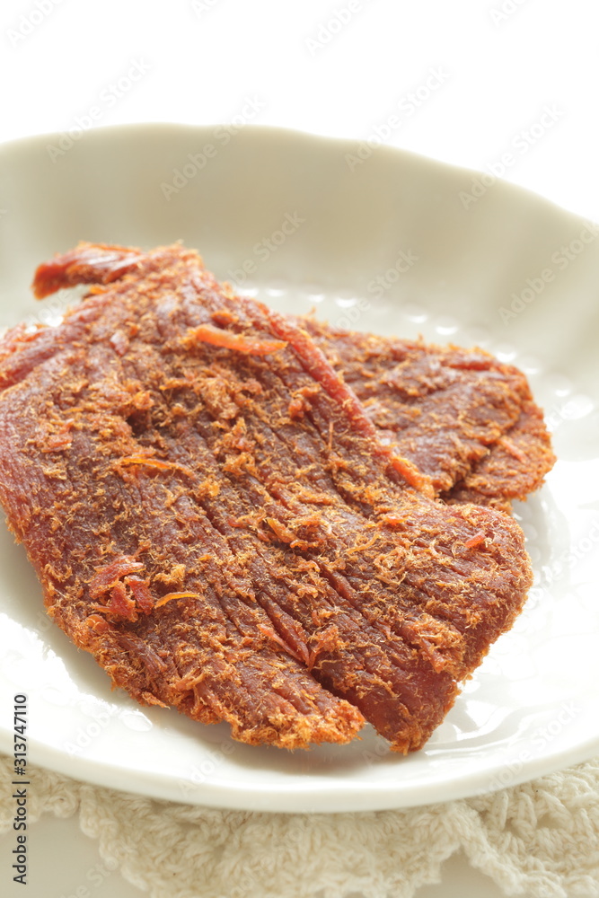 Taiwanese food, pork jerky spicy snack food Taiwanese food, pork jerky spicy snack food