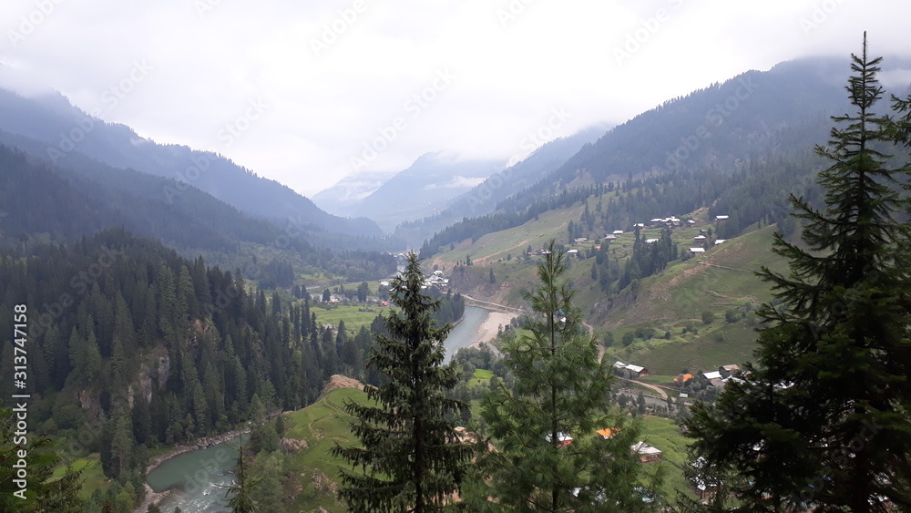 View of a Village in Neelum Valley Azad Kashmir