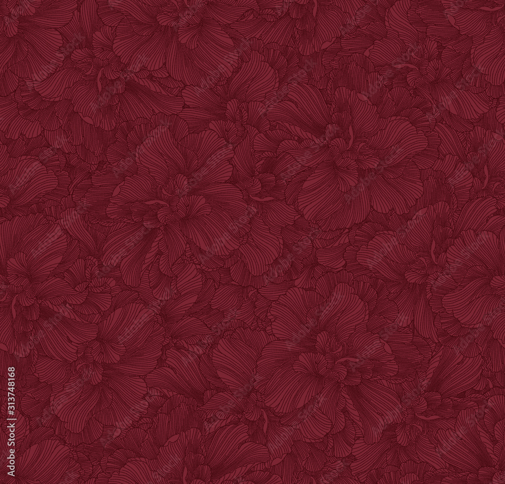 Fototapeta premium Peony flowers seamless pattern texture. Blooming spring summer line flowers. Floral pattern design illustration for fashion, decoration, fabric, textile.