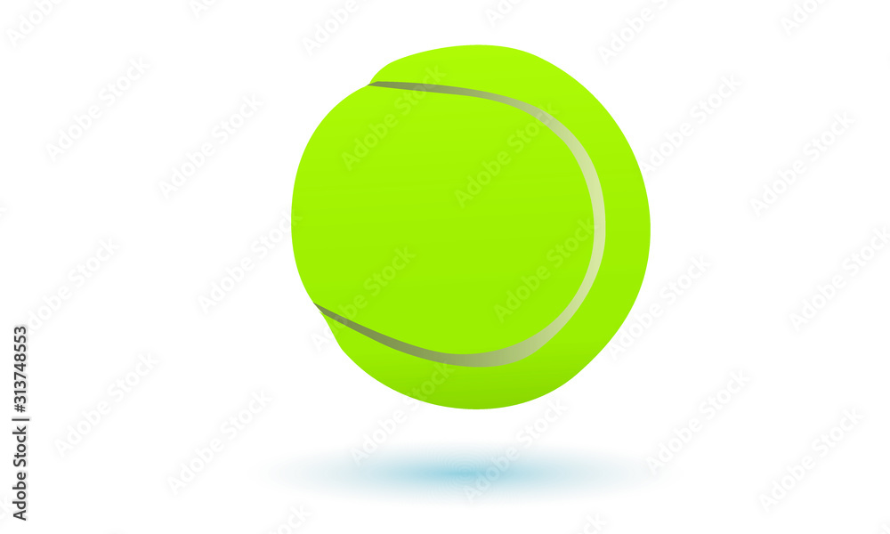 tennis ball icons, with shadow, on a white background