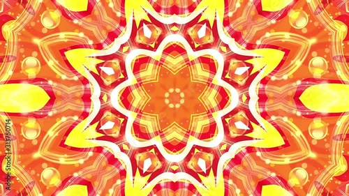 Kaleidoscope Mandala Art Design Abstract Background Loop