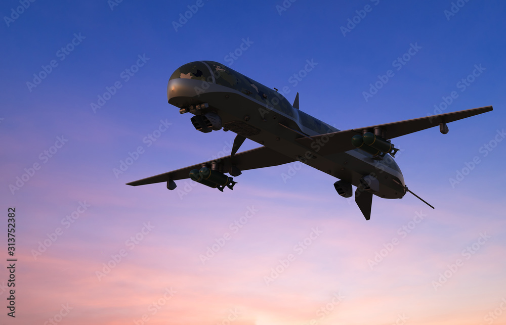Fototapeta premium Military drone fly