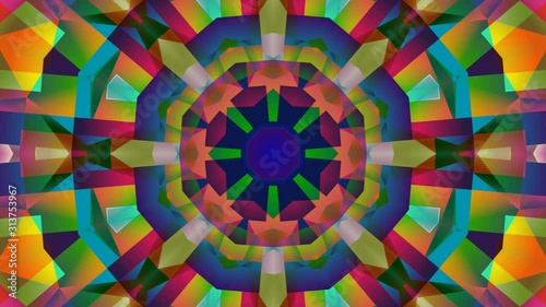 Kaleidoscope Mandala Art Design Abstract Background Loop