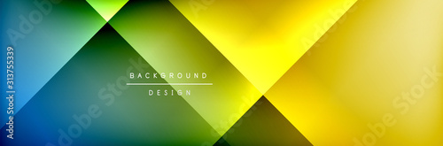 Abstract background - squares and lines composition created with lights and shadows. Technology or business digital template