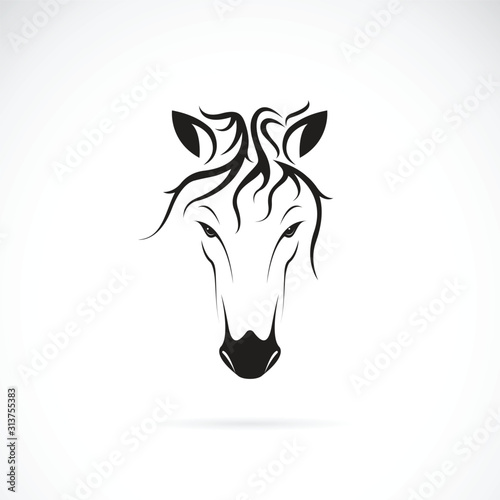 Vector of a horse head design on white background. Wild Animals. Horse head icon or logo. Easy editable layered vector illustration.