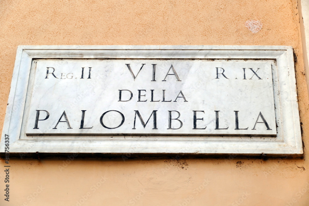 Obraz premium nomi delle strade e piazze di roma,italia