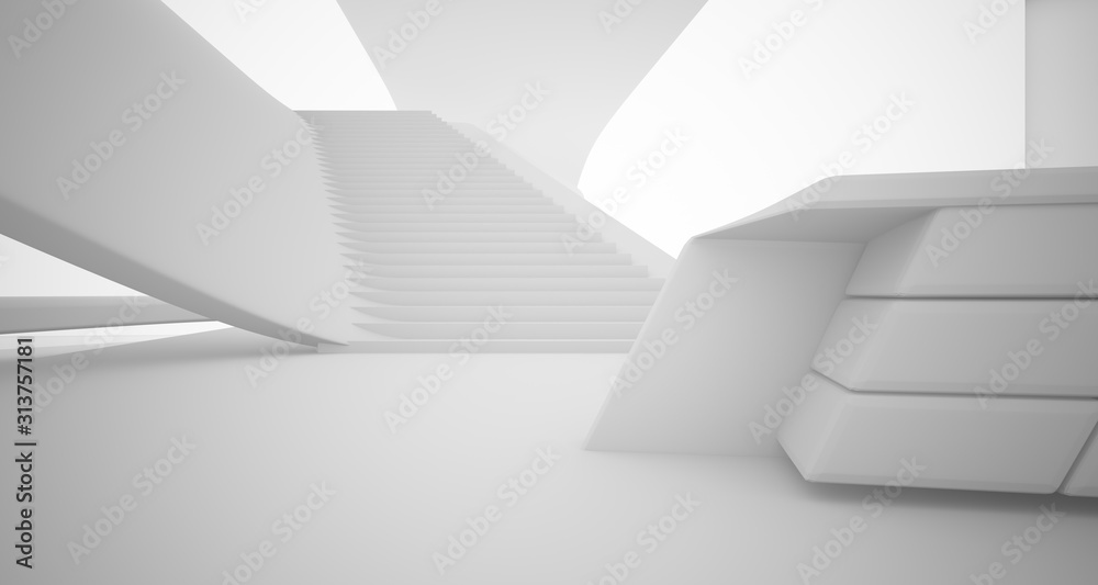 Abstract architectural smooth white interior of a minimalist house with swimming pool. 3D illustration and rendering. Abstract architectural smooth white interior of a minimalist house with swimming pool. 3D illustration and rendering.