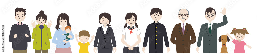 人物 複数 老若男女 人物 複数 老若男女