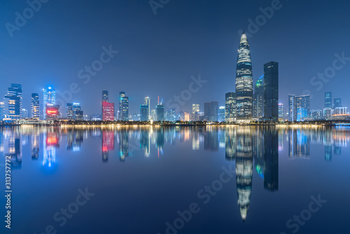 Shenzhen Nanshan District Skyline at night