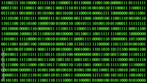 Video 4K Binary encoding green light glowing with digits background screen.Digital hacker cyberspace. Algorithm binary encryption.Web hud interface.Computer monitor information data code.Footage