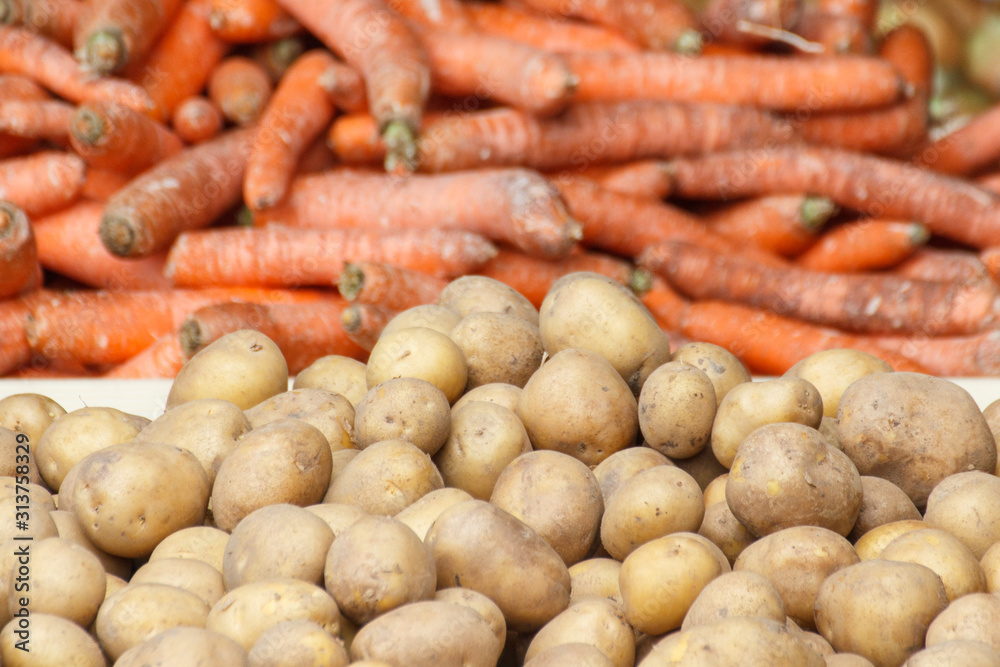 Fresh vegetables on stall at bazaar. Healthy eating Fresh vegetables on stall at bazaar. Healthy eating