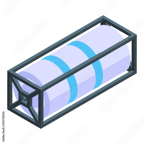 Tank cargo container icon. Isometric of tank cargo container vector icon for web design isolated on white background