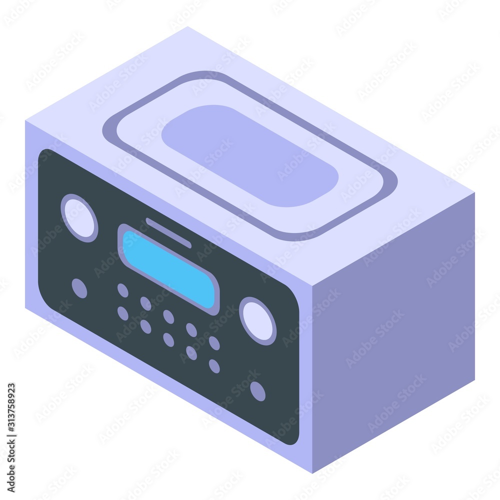 Fototapeta premium Broadcast radio icon. Isometric of broadcast radio vector icon for web design isolated on white background