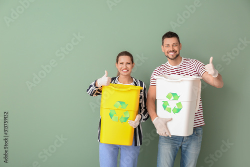 Couple with containers for ...