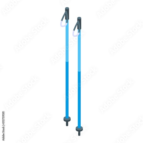 Walking sticks icon. Isometric of walking sticks vector icon for web design isolated on white background