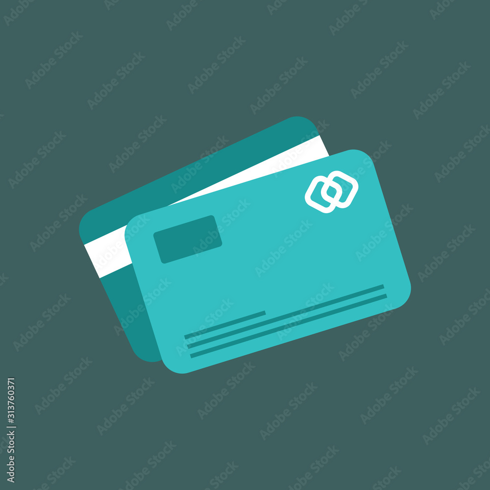 Fotografie Credit card icon. Flat design. Vector icon