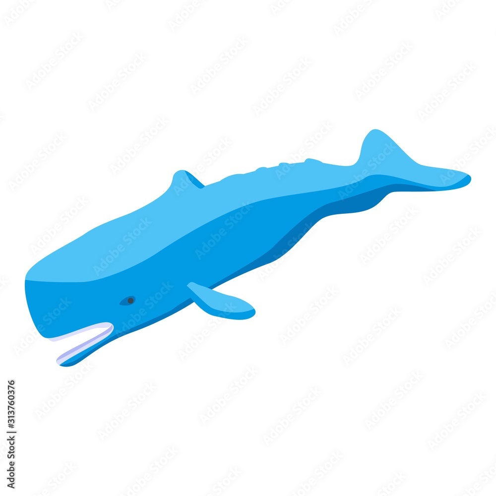 Ocean blue whale icon. Isometric of ocean blue whale vector icon for web design isolated on white background Ocean blue whale icon. Isometric of ocean blue whale vector icon for web design isolated on white background